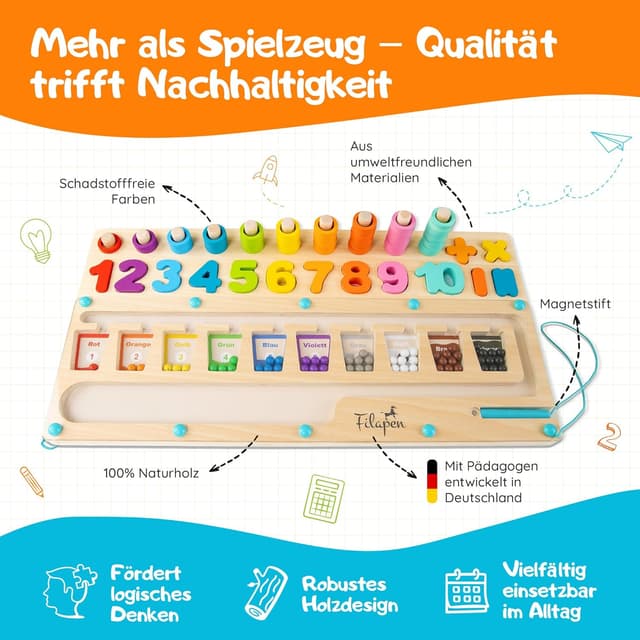 Thumbnail 5 de Filapen Montessori Motorikspielzeug Labyrinth aus Holz