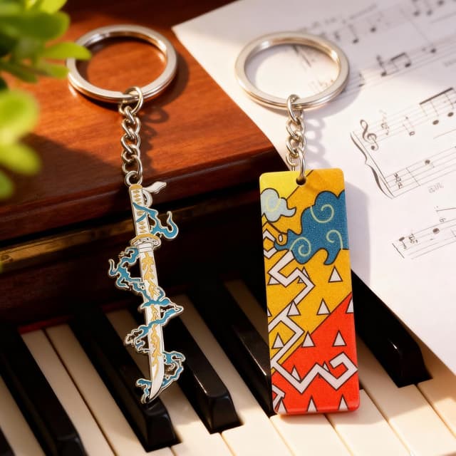 Detalle de Ubephant 2x Dämon-Schlüsselanhänger (7 cm) aus Acryl – als Anhänger fürs Gadget, Schlüssel oder Rucksack