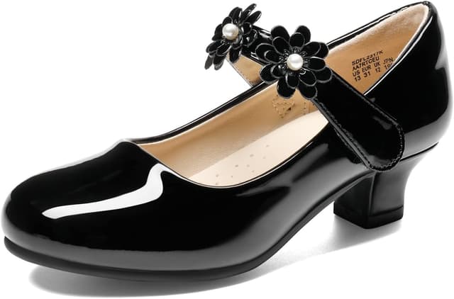 Detalle de Dream Pairs escarpins enfant à paillettes et talon bloc confort 3,3 cm (style princesse)