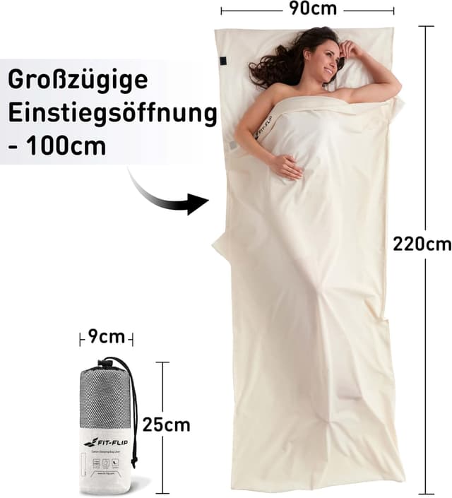 Detalle 2 de Schlafsack-Inlett 220 x 90 cm Fit-Flip