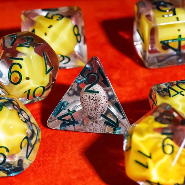 Thumbnail 3 de cusdie 7-Die DND Dice Set 7pc, yellow chicken 🎲