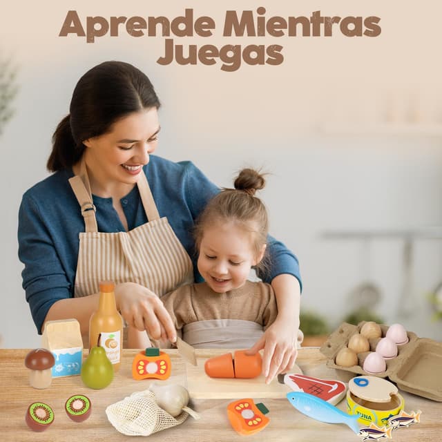 Thumbnail 4 de Comida Madera Juguete Accesorios Cocina 20+ 🍎