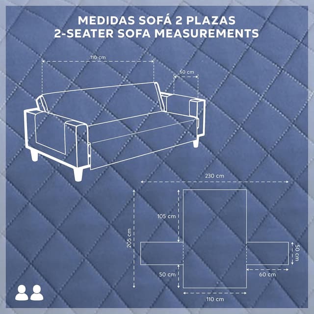 Detalle 1 de Textilhome Copridivano Malu 2 Posti 110 cm