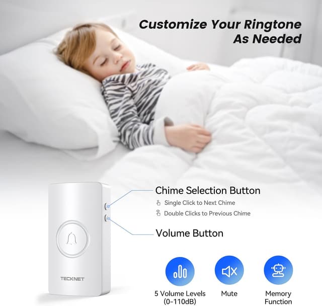 Thumbnail 5 de TECKNET Wireless Doorbell 400m range