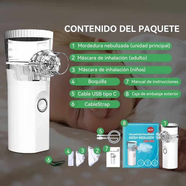 Detalle 2 de TEKXDD Nebulizador Portátil USB-C