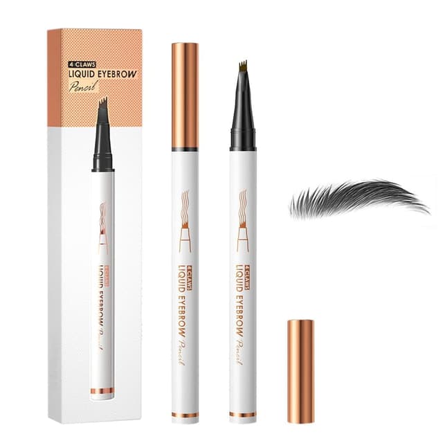 Detalle de 2er-Set magischer Microblading-Augenbrauenstift mit 4 Mikrogabelspitzen – schwarzbraun