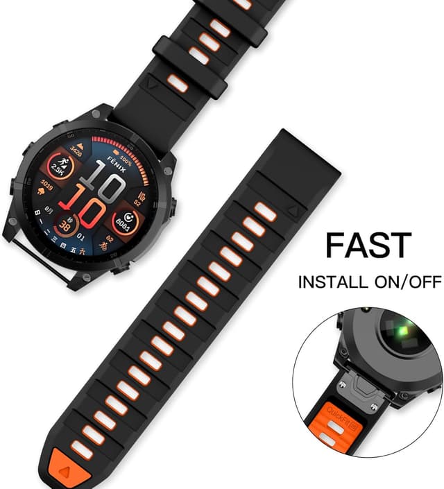 Detalle de Fenix 8 51mm silicone strap by OVERSTEP