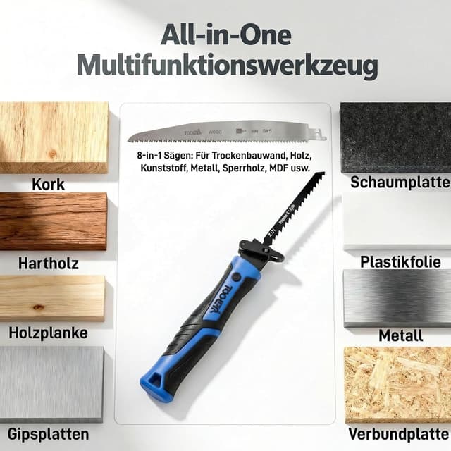 Detalle 2 de Magicbox 8-in-1 Metallsäge-Set Blau mit 8 austauschbaren Sägeblättern