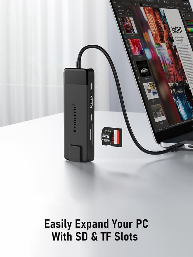 Detalle de Lemorele USB-C Dockingstation 10-in-1 (2025 Upgrade) mit Gigabit-Ethernet, 4K-HDMI und 100 W PD