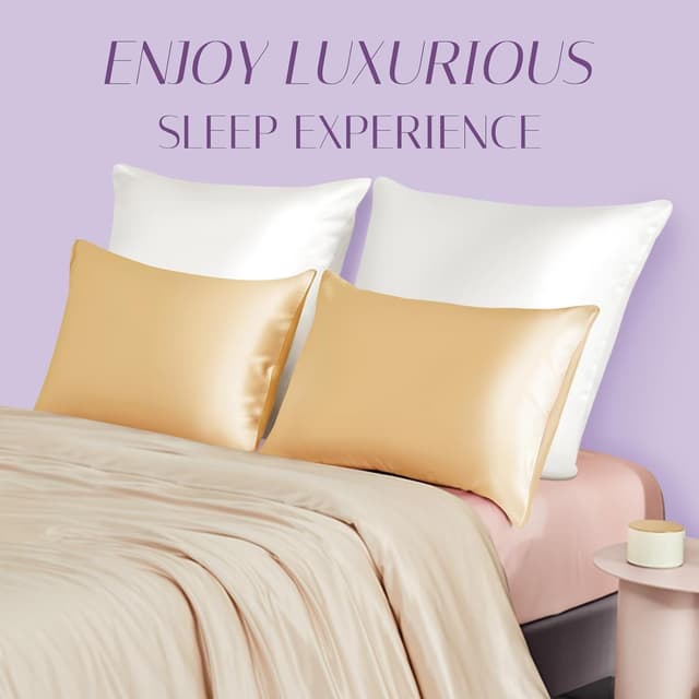 Detalle de OLESILK Seiden-Kissenbezug (16 Momme) 80x80 cm mit Reißverschluss – Haar- und Hautpflege