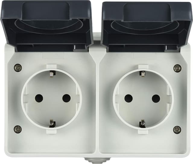 Detalle 1 de Presa doppia Electraline 2, IP44 16 A