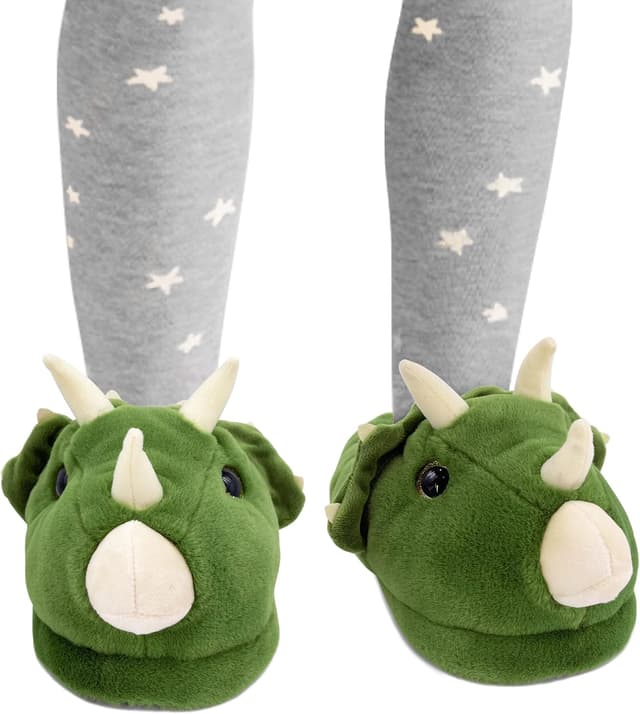 Detalle de Dream Bridge Kids Winter Sherpa Fleece House Slippers (Borg Slip-ons) – Animal Designs