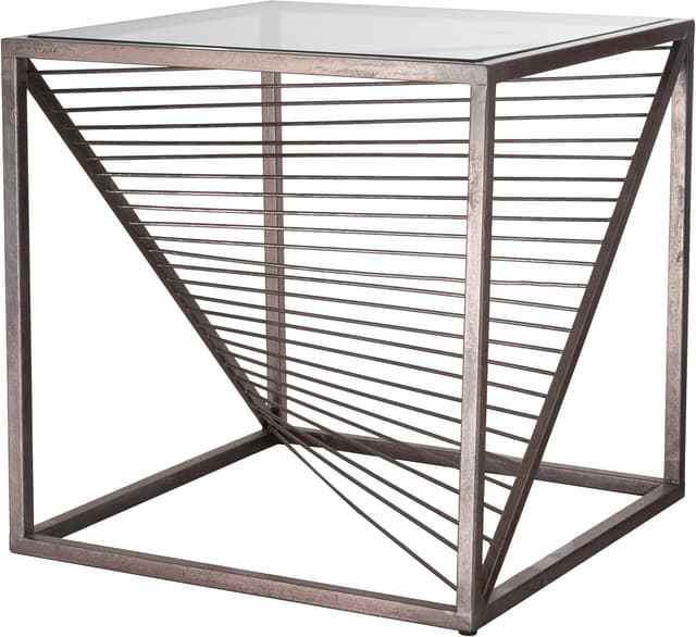 Detalle 2 de Baroni Home Tavolino cilindrico basso da caffè con ripiano in vetro e struttura in metallo oro, 35,5x60 cm