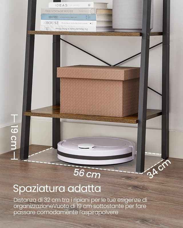 Thumbnail 6 de VASAGLE LLS44X scaffale a scala 4 ripiani per soggiorno