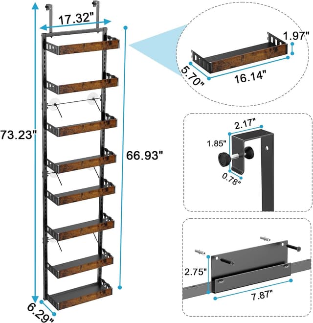 Detalle de Bukfen Pantry Door Organizer 8-Tier Storage