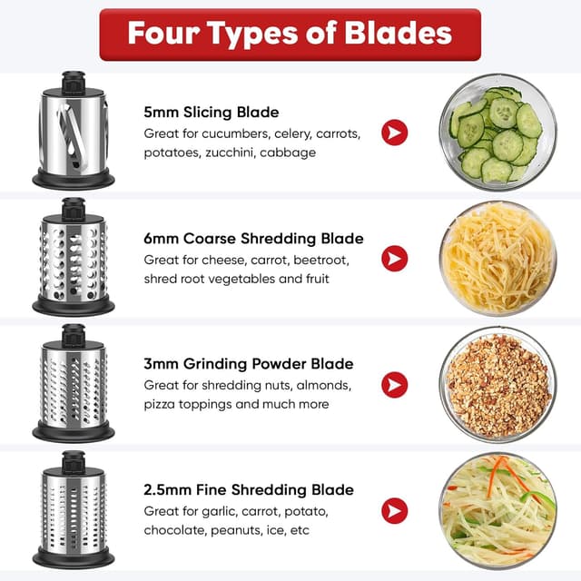 Detalle 2 de InnoMoon Slicer Shredder Attachment 4 blades 🧀