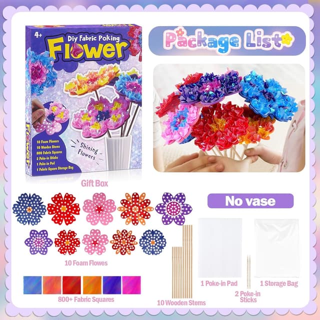Detalle de Eichhoo Poke-in Flower Craft Kit 10 Flowers
