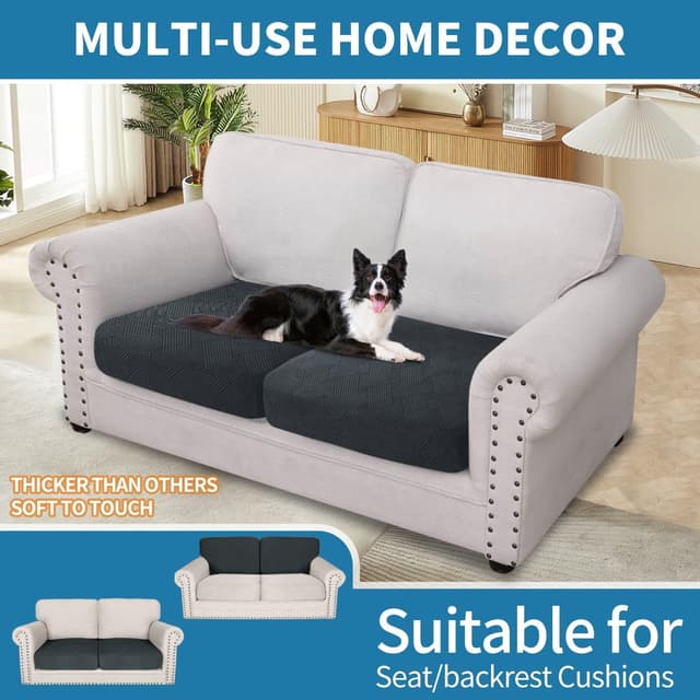 Detalle 2 de Ystyle Copriseduta Divano elasticizzato universale grigio (1 posto, 2 pezzi)