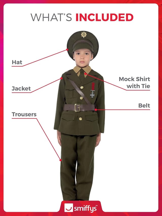 Thumbnail 3 de Smiffys Army Officer Costume Age 7-9