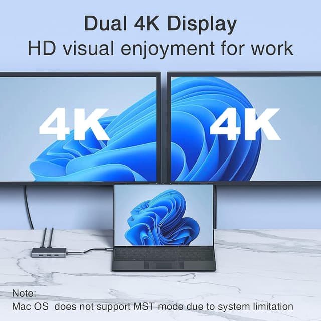 Thumbnail 2 de USB C Docking Station Dual Monitor Adapter 100W ⚡🖥
