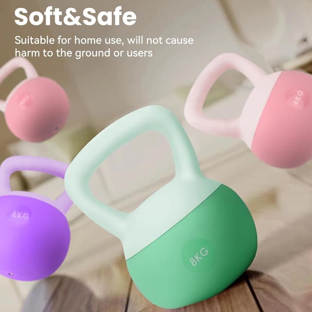 Detalle de HCT STYLE kettlebell morbido in gomma 4/6/8 kg con maniglia antiscivolo