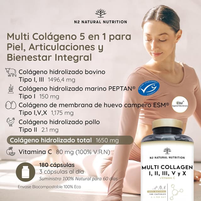 Detalle 2 de N2 Natural Nutrition Colágeno Hidrolizado 1650mg