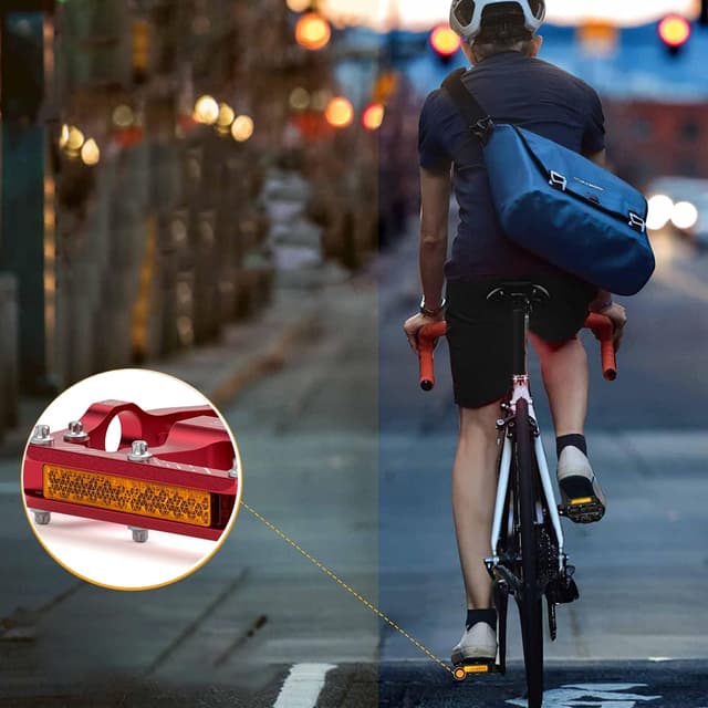 Thumbnail 6 de Pedali flat CXWXC MTB con riflettori, 3 cuscinetti, attacco 9/16" in alluminio CNC