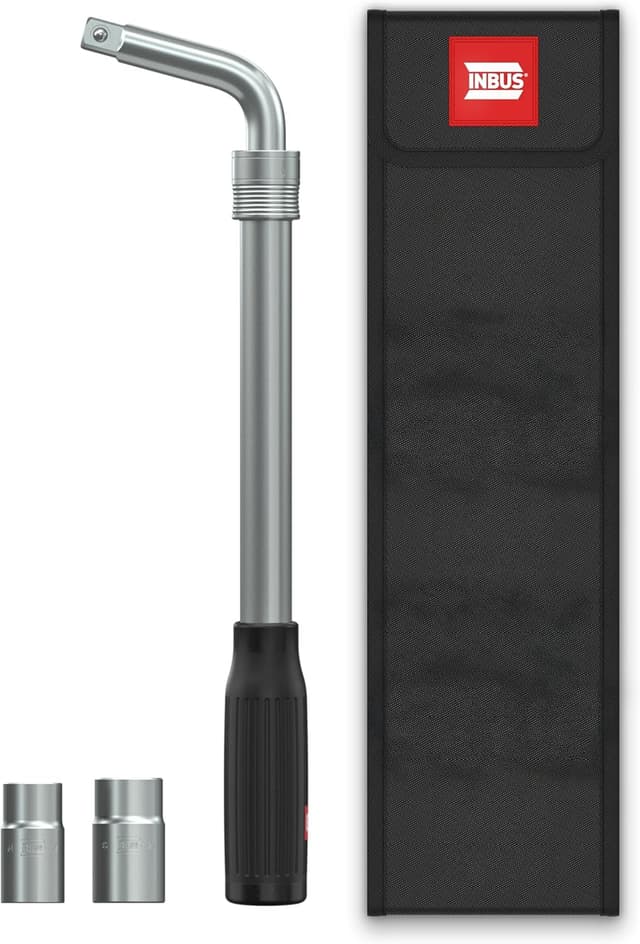 Detalle de INBUS 74926 Teleskop-Radmuttern-Schlüssel Set (4-teilig) mit 17/19 & 21/23 mm Nüssen inklusive Tasche