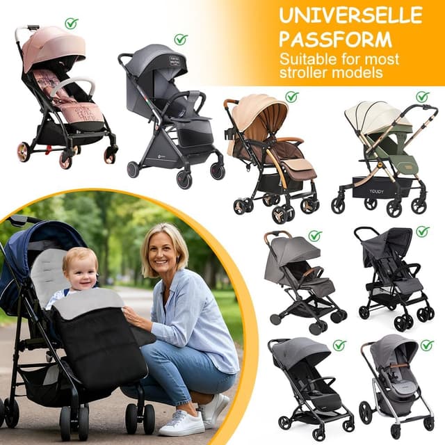 Detalle de AOOWU chancelière bébé imperméable pour poussette (emmaillotage, hiver)