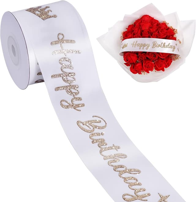 Imagen de TONIFUL Happy Birthday Glitzerband 5,1 cm en OfertitasTOP