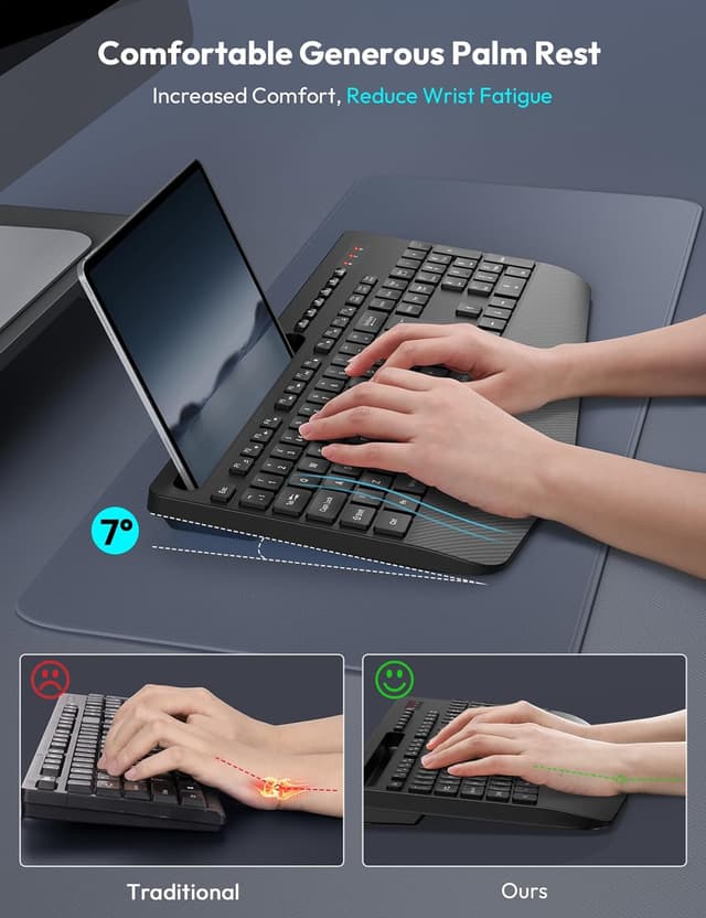 Detalle 2 de Wireless Keyboard with Wrist Rest 18-key silent ⌨