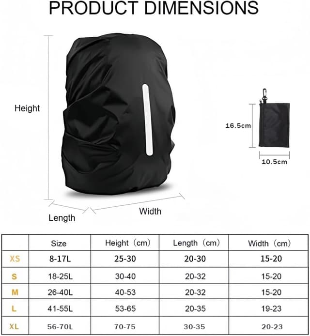 Thumbnail 3 de GUKOY Waterproof Rain Cover for Backpack 8-70L