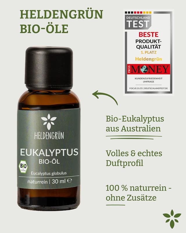 Thumbnail 6 de Heldengrün BIO Eukalyptusöl (100% naturrein) – echtes Bio-Eukalyptusöl für Aromatherapie & Kosmetik