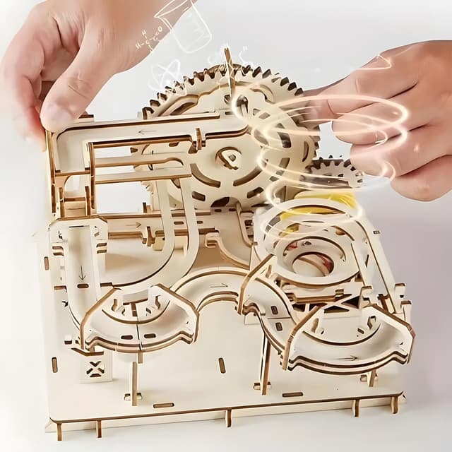 Thumbnail 6 de 3D Wooden Puzzles Hand Cranked Marble Run 🧩