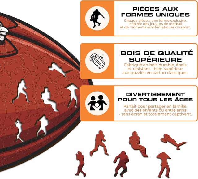 Thumbnail 6 de Iconic Puzzles Buffalo Bills – Puzzle en bois sous licence NFL, 150 pièces (taille S)