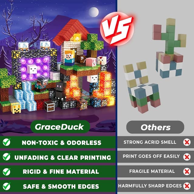 Thumbnail 3 de GraceDuck Magnetische Bausteine Wald-Portal Set 200 Teile