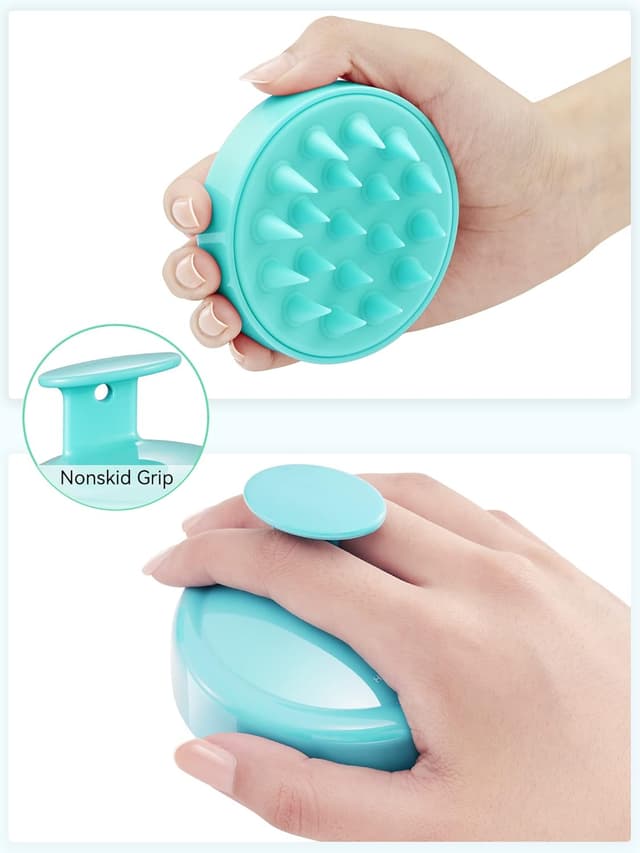 Detalle 2 de HEETA Scalp Massager Shampoo Brush with Soft Silicone Bristles (Pet-Green) for Hair Care & Relaxation