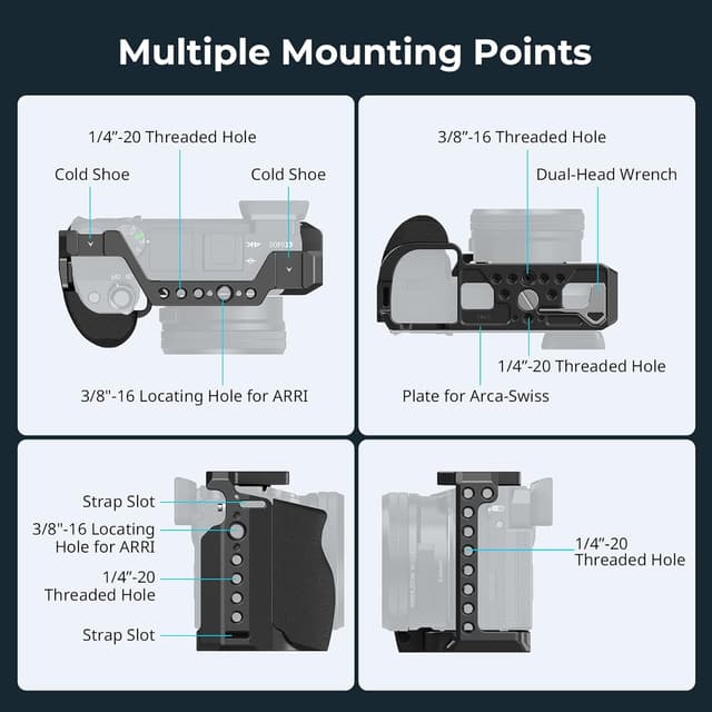 Detalle 2 de SmallRig 3164B Vollkäfig mit Silikon-Handgriff für Sony Alpha 6100/6300/6400