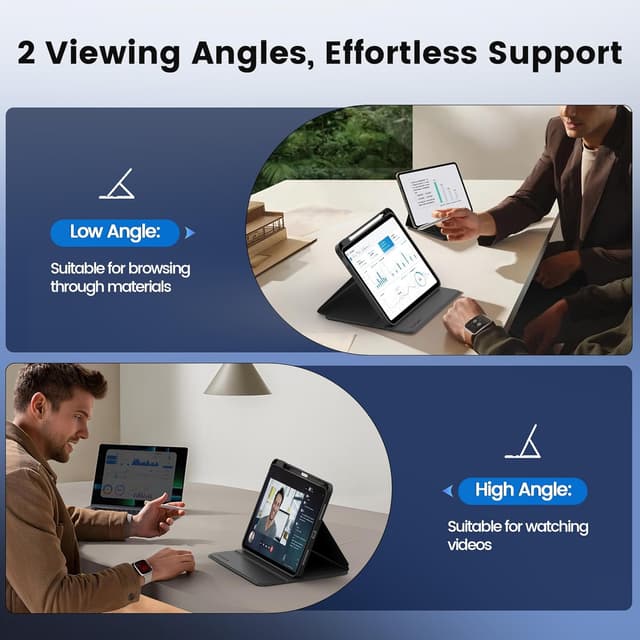 Detalle de CACOE Book Cover Hülle für iPad 11. Generation (A16) & iPad 10 (2022) mit Stifthalter – Schwarz