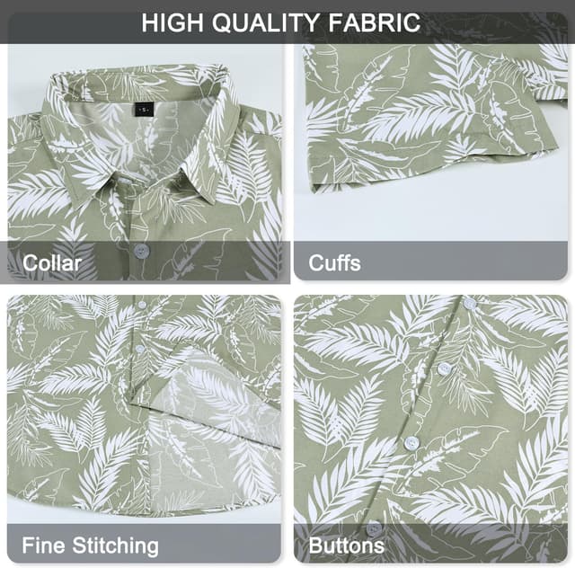Detalle 1 de Chemise hawaïenne homme Gavliuu à manches courtes imprimé tropical