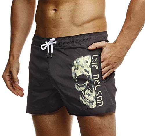 Detalle de Leif Nelson LN-92530 shorts de baño negros para hombre (medium)