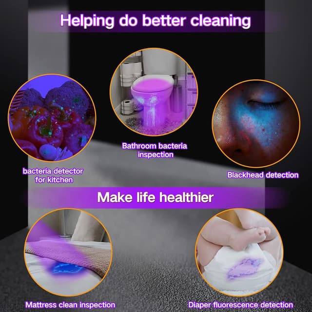 Detalle de Vansky UV Torch 21 LEDs UV flashlight for pet urine and stain detection (395nm, black light detector)