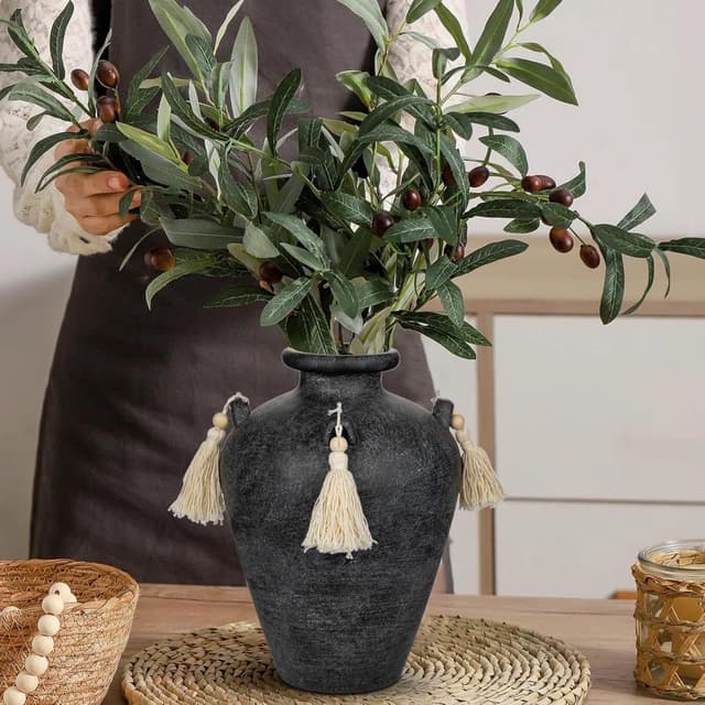 Thumbnail 3 de Arborus Vase Keramik 24 cm Vintage Vase Schwarz