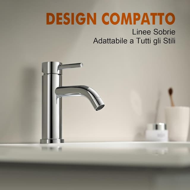 Detalle de Ibergrif M11003 Star miscelatore monocomando per bagno in cromo/argento