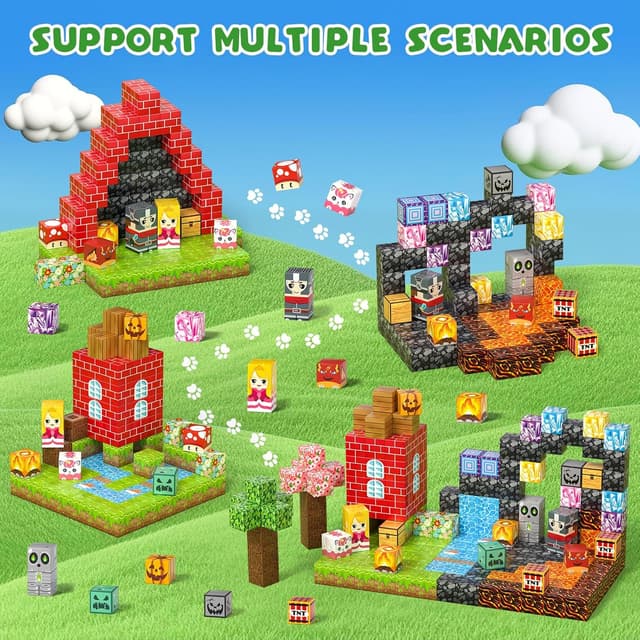 Detalle de Magnetic Building Blocks 208PCS set
