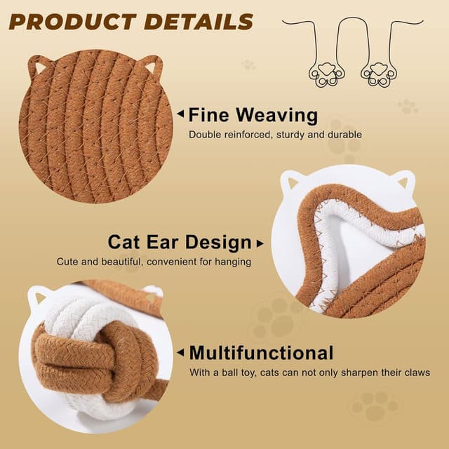 Thumbnail 4 de Katzenkratzbrett mit Ball Khaki 36 cm