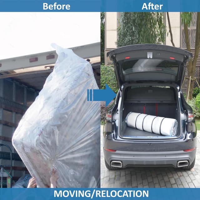 Detalle de Storage Logic Foam Mattress Vacuum Bag for Moving & Storage (Twin/Twin XL) with Straps