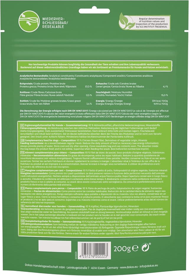 Detalle 2 de DOKAS Snack Premium sans gluten, taille pratique ⚡