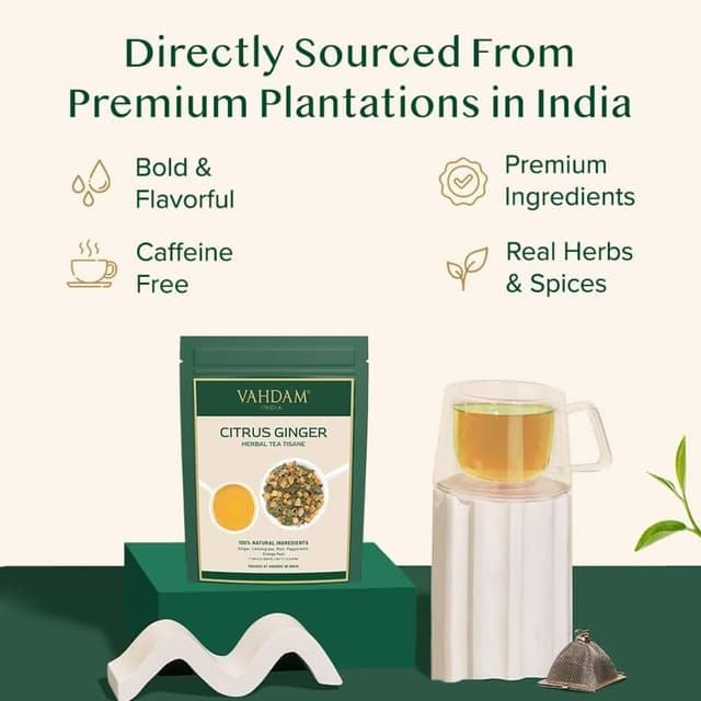 Detalle 2 de VAHDAM Citrus Ginger 100g KrĂ€utertee đ”