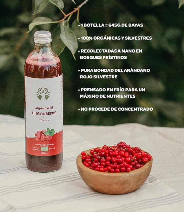 Thumbnail 3 de LoOV Zumo de Arándano Rojo Orgánico 500 ml 🍒